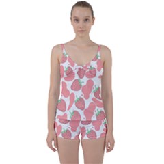 Strawberry Cow Pet Tie Front Two Piece Tankini by Magicworlddreamarts1