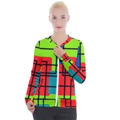 Colorful Rectangle Boxes Casual Zip Up Jacket by Magicworlddreamarts1