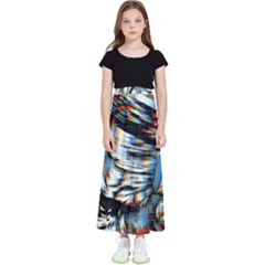 Rainbow Vortex Kids  Flared Maxi Skirt by MRNStudios