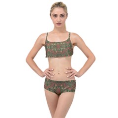 Modern Tropical Motif Print Layered Top Bikini Set by dflcprintsclothing