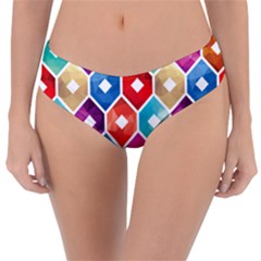 Hexagonal Color Pattern Reversible Classic Bikini Bottoms by designsbymallika