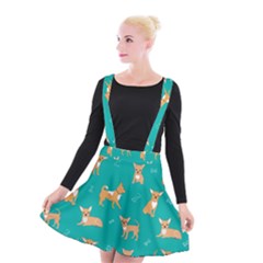 Cute Chihuahua Dogs Suspender Skater Skirt by SychEva