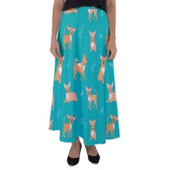 Cute Chihuahua Dogs Flared Maxi Skirt by SychEva