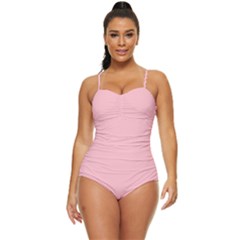 Color Pink Retro Full Coverage Swimsuit by Kultjers