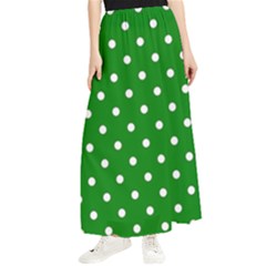 1950 Green White Dots Maxi Chiffon Skirt by SomethingForEveryone