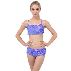 Root Humanity Barcode Purple Pink And Galuboi Layered Top Bikini Set by WetdryvacsLair