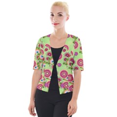 Flower Bomb 6 Cropped Button Cardigan by PatternFactory