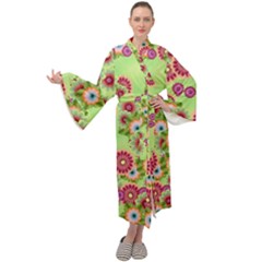 Flower Bomb 6 Maxi Velour Kimono by PatternFactory