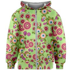 Flower Bomb 6 Kids  Zipper Hoodie Without Drawstring by PatternFactory