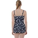 Black and White Bluebells Tie Front Two Piece Tankini View2