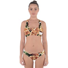 Roses-flowers-bouquet-rose-bloom Cross Back Hipster Bikini Set by Sapixe