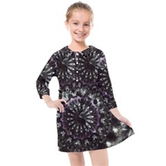 Moody Mandala Kids  Quarter Sleeve Shirt Dress by MRNStudios
