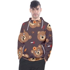 Bears-vector-free-seamless-pattern1 Men s Pullover Hoodie by webstylecreations