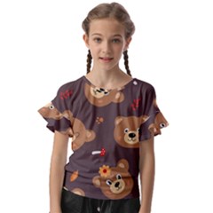 Bears-vector-free-seamless-pattern1 Kids  Cut Out Flutter Sleeves by webstylecreations