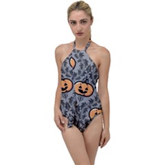 Pumpkin Pattern Go With The Flow One Piece Swimsuit by InPlainSightStyle
