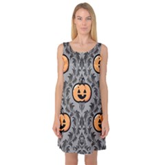 Pumpkin Pattern Sleeveless Satin Nightdress by InPlainSightStyle