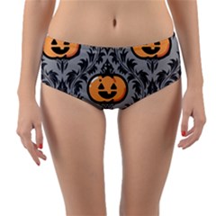 Pumpkin Pattern Reversible Mid-waist Bikini Bottoms by InPlainSightStyle