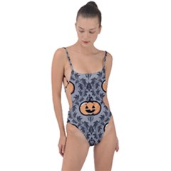 Pumpkin Pattern Tie Strap One Piece Swimsuit by InPlainSightStyle