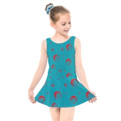Red Drops Kids  Skater Dress Swimsuit by SychEva