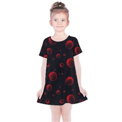 Red Drops On Black Kids  Simple Cotton Dress by SychEva
