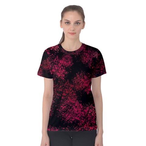 Red Abstraction Women s Cotton Tee by SychEva