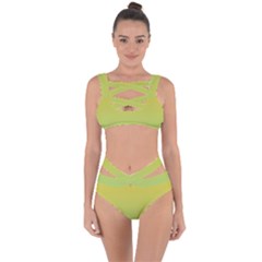Gradient Yellow Green Bandaged Up Bikini Set  by ddcreations