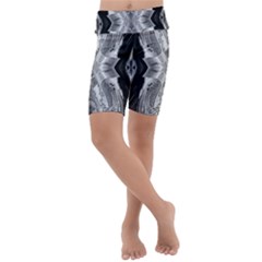Compressed Carbon Kids  Lightweight Velour Cropped Yoga Leggings by MRNStudios