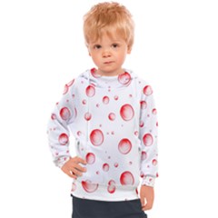 Red Drops On White Background Kids  Hooded Pullover by SychEva