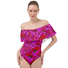 Flowers Grow And Peace Also For Humankind Off Shoulder Velour Bodysuit 