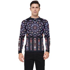 Chartres-cathedral-notre-dame-de-paris-amiens-cath-stained-glass Men s Long Sleeve Rash Guard by Sudhe