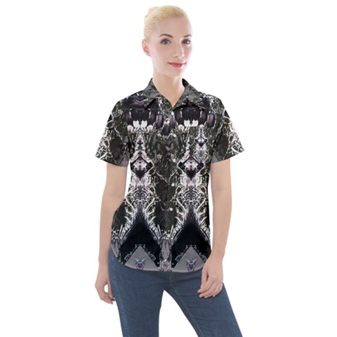 Alien Deco Women s Short Sleeve Pocket Shirt by MRNStudios