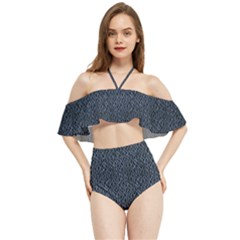 Blue Stripes On Dark Background Halter Flowy Bikini Set  by SychEva