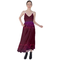 Red Splashes On Purple Background Tie Back Maxi Dress by SychEva