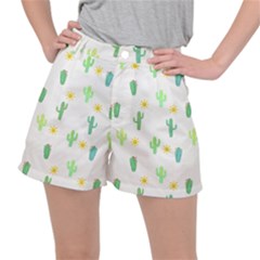 Green Cacti With Sun Ripstop Shorts by SychEva