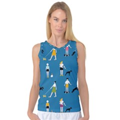 Girls Walk With Their Dogs Women s Basketball Tank Top by SychEva