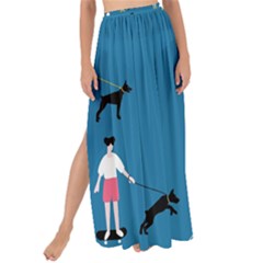 Girls Walk With Their Dogs Maxi Chiffon Tie-up Sarong