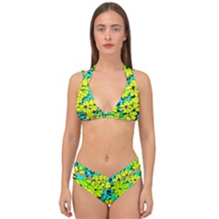 Chrysanthemums Double Strap Halter Bikini Set by Hostory