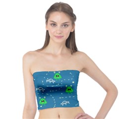 Funny Aliens With Spaceships Tube Top by SychEva