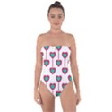 Red Hearts On A White Background Tie Back One Piece Swimsuit View1