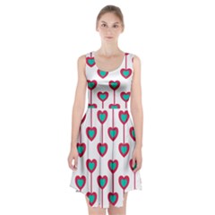 Red Hearts On A White Background Racerback Midi Dress by SychEva