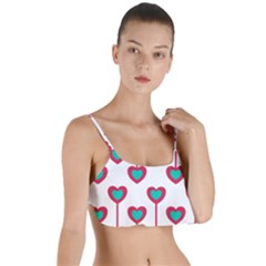 Red Hearts On A White Background Layered Top Bikini Top  by SychEva