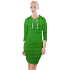 Metallic Mesh Screen 2-green Quarter Sleeve Hood Bodycon Dress by impacteesstreetweareight