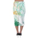 Green and orange alcohol ink Midi Pencil Skirt View2