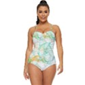 Green and orange alcohol ink Retro Full Coverage Swimsuit View1