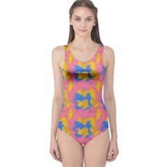 Abstract Painting One Piece Swimsuit by SychEva