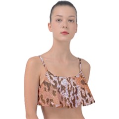 Leopard-knitted Frill Bikini Top by skindeep