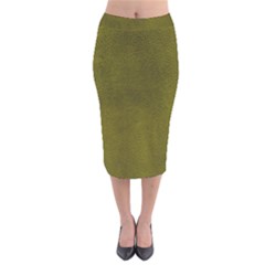 Leatherette 6 Green Velvet Midi Pencil Skirt by skindeep