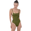 Leatherette 6 Green Tie Strap One Piece Swimsuit View1