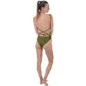 Leatherette 6 Green Tie Strap One Piece Swimsuit View2