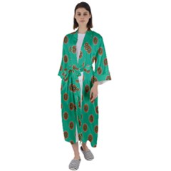 Ethnic Circular Print Maxi Satin Kimono by designsbymallika